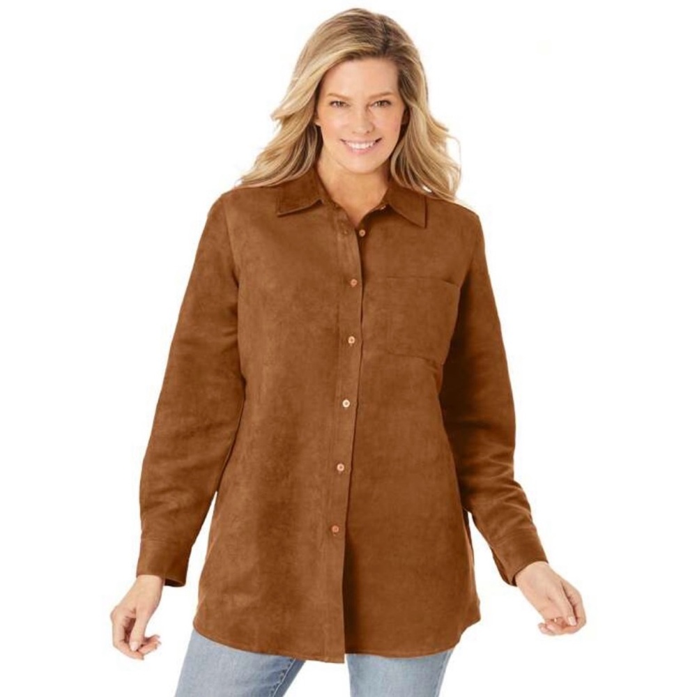 Philosophy Tan Suede Shirt coat    size S but it is big and also fits M